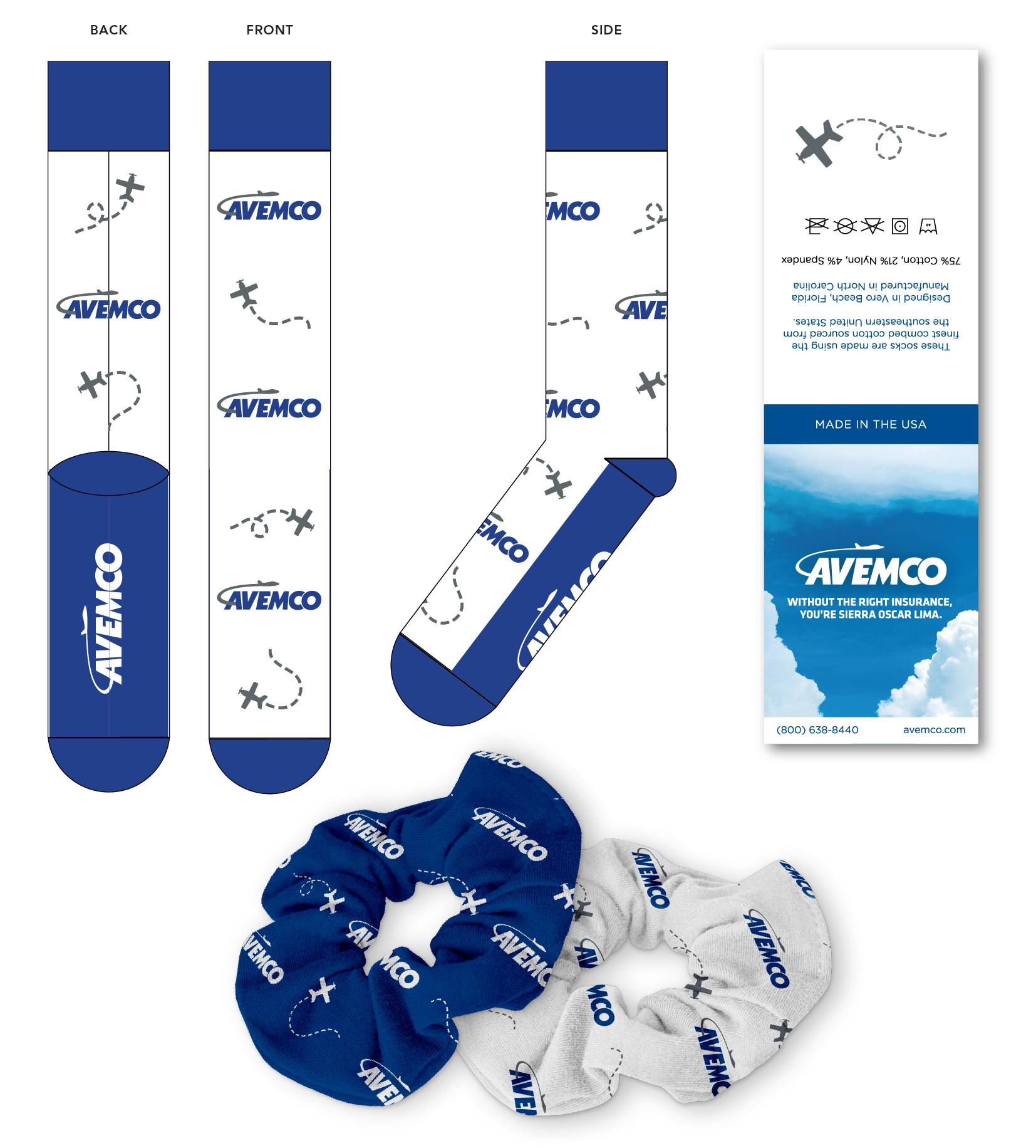 Avemco Promotional Items - Socks and Scrunchies