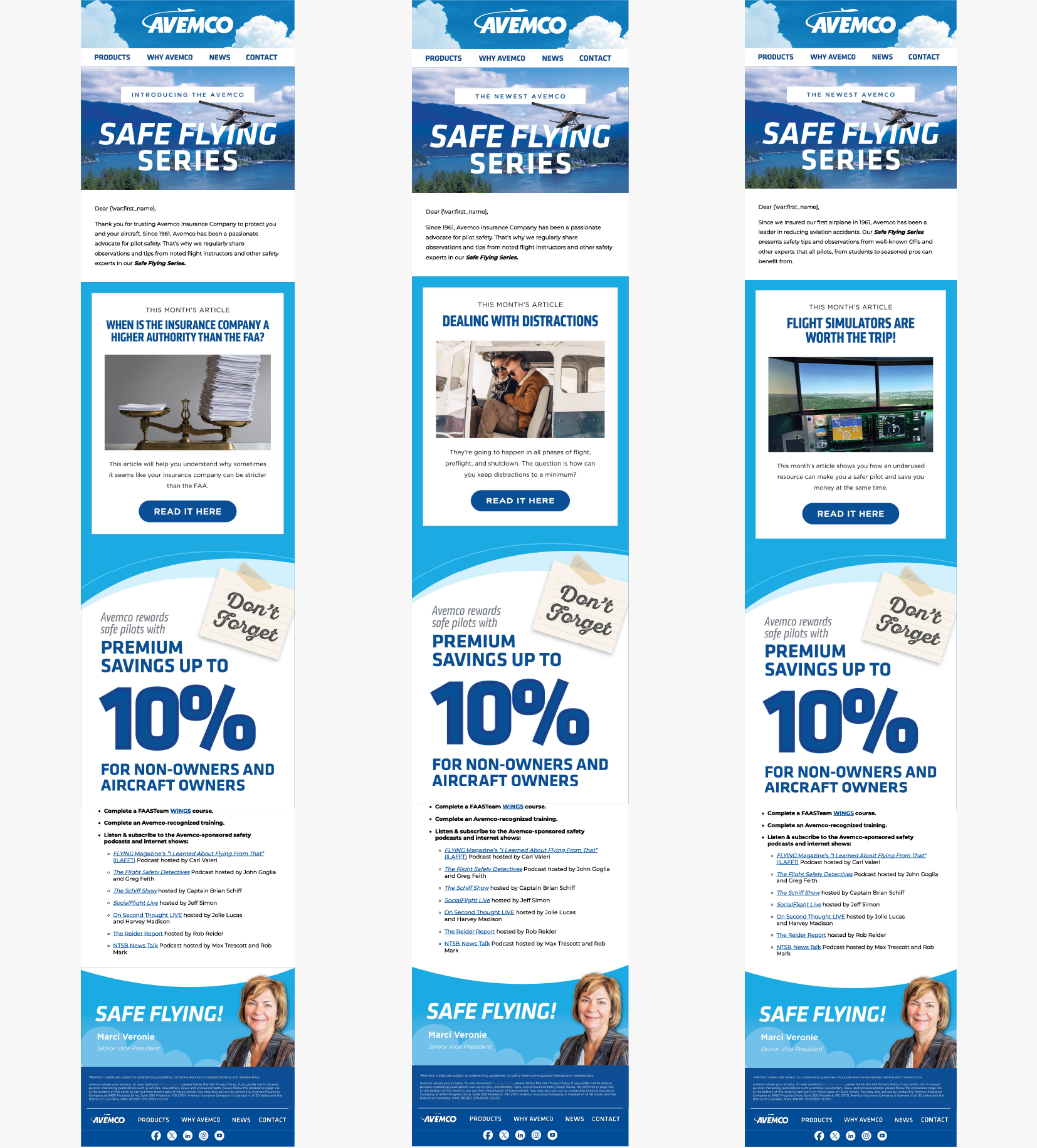 Avemco Safe Flying Series Email Series Design 1 of 2