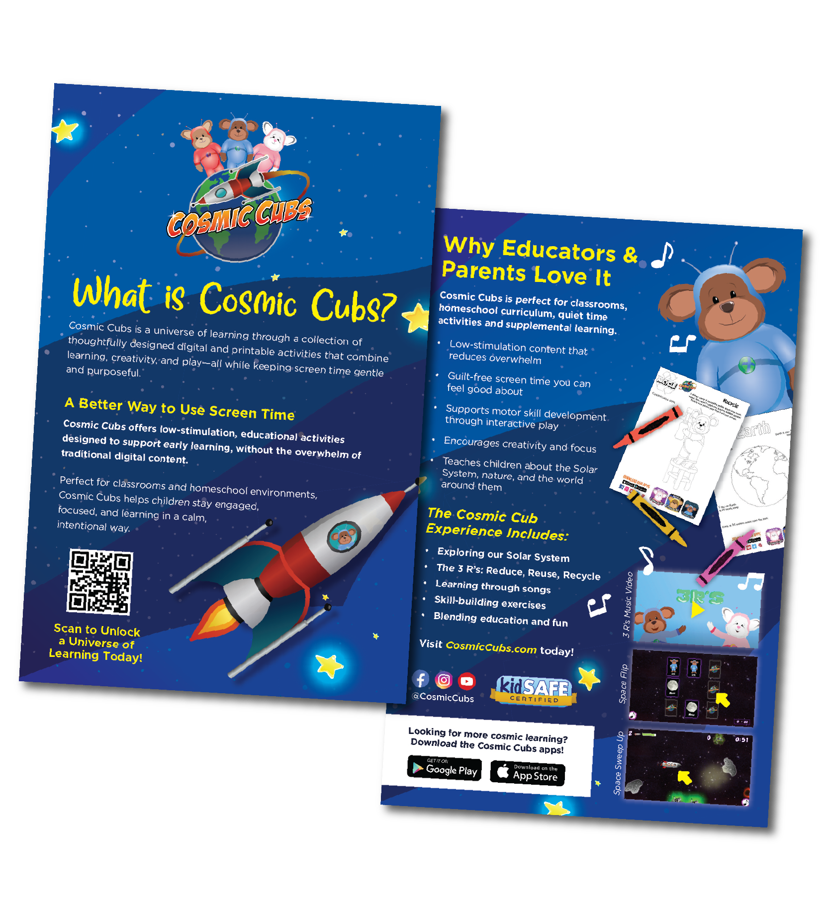 Cosmic Cubs Educator Handout Flyers