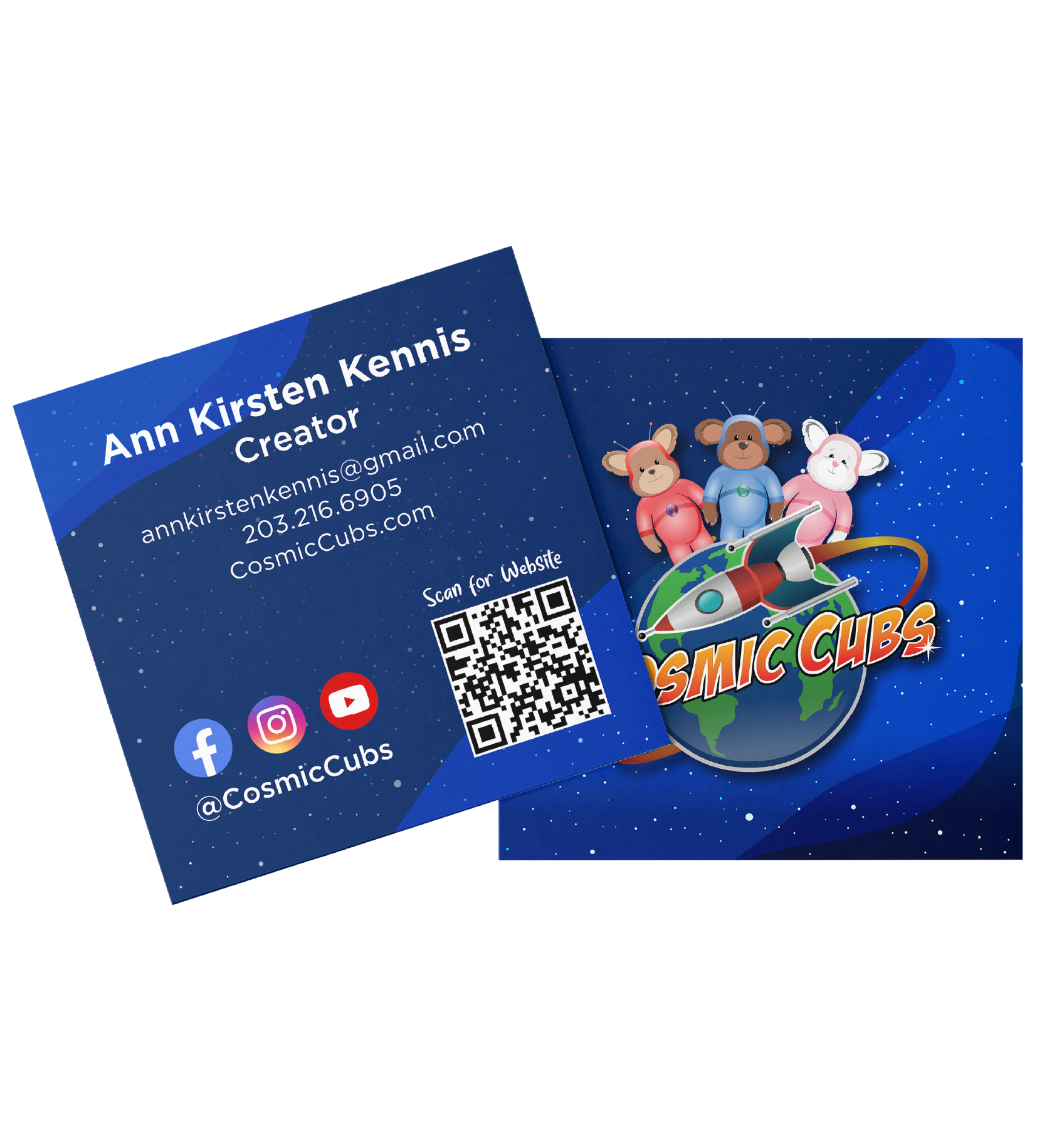 Cosmic Cubs Square Business Cards