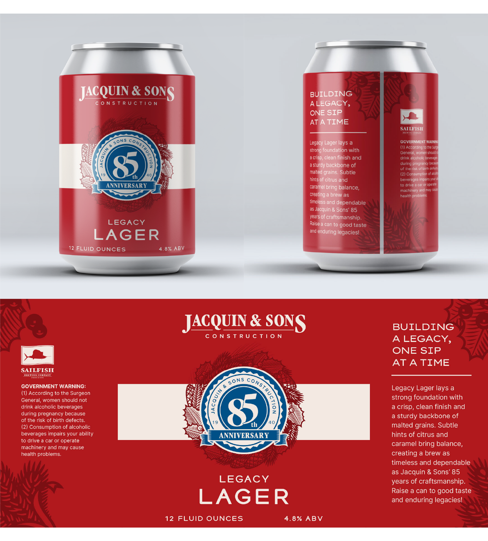 Jaquin & Sons Beer Can Label