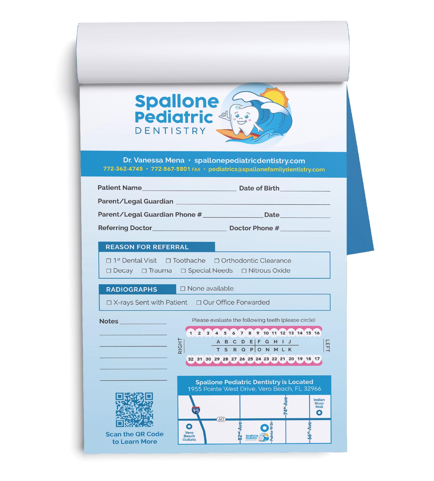 Spallone Pediatric Dentistry Notepad