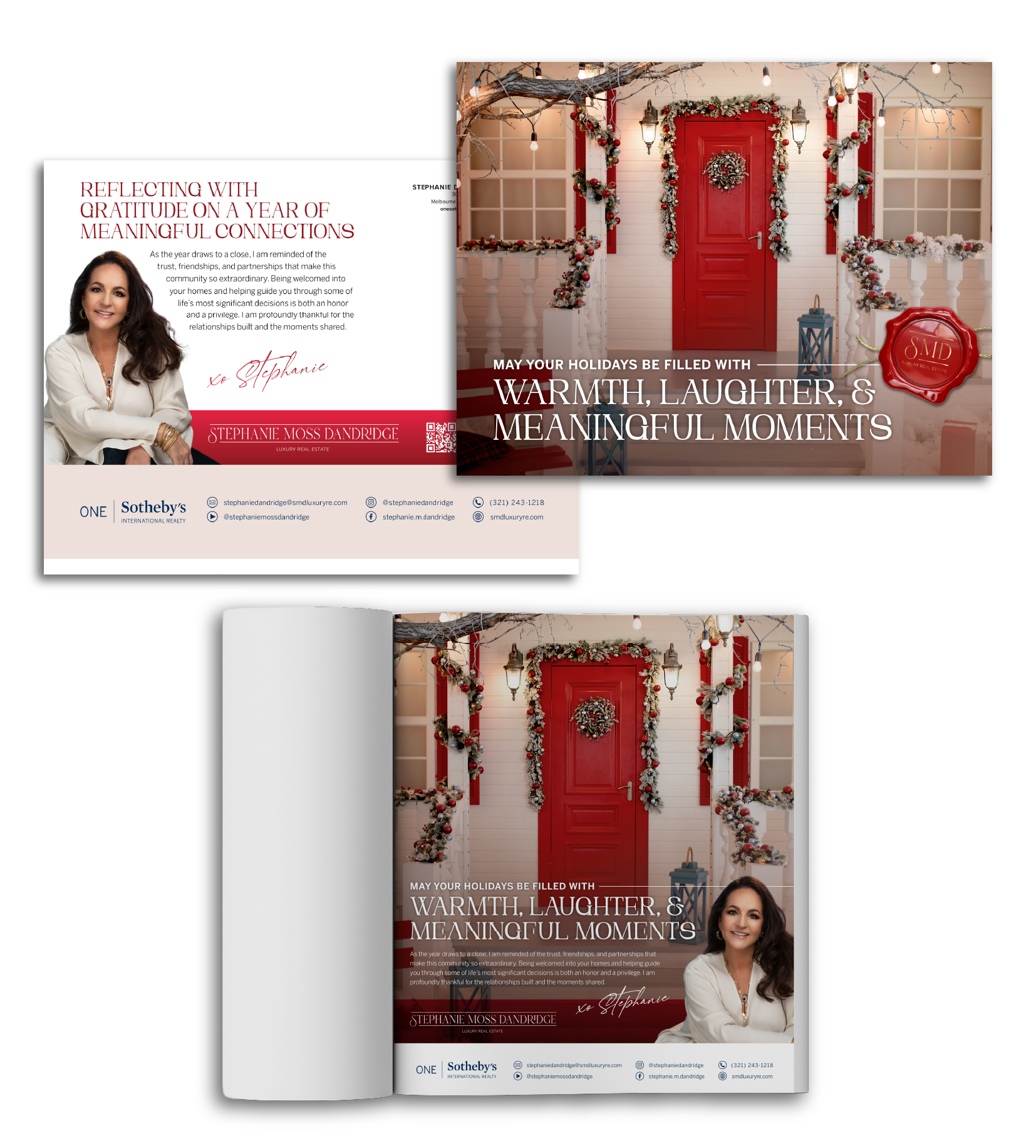 Stephanie Dandridge Holiday Mailer and Magazine Ad