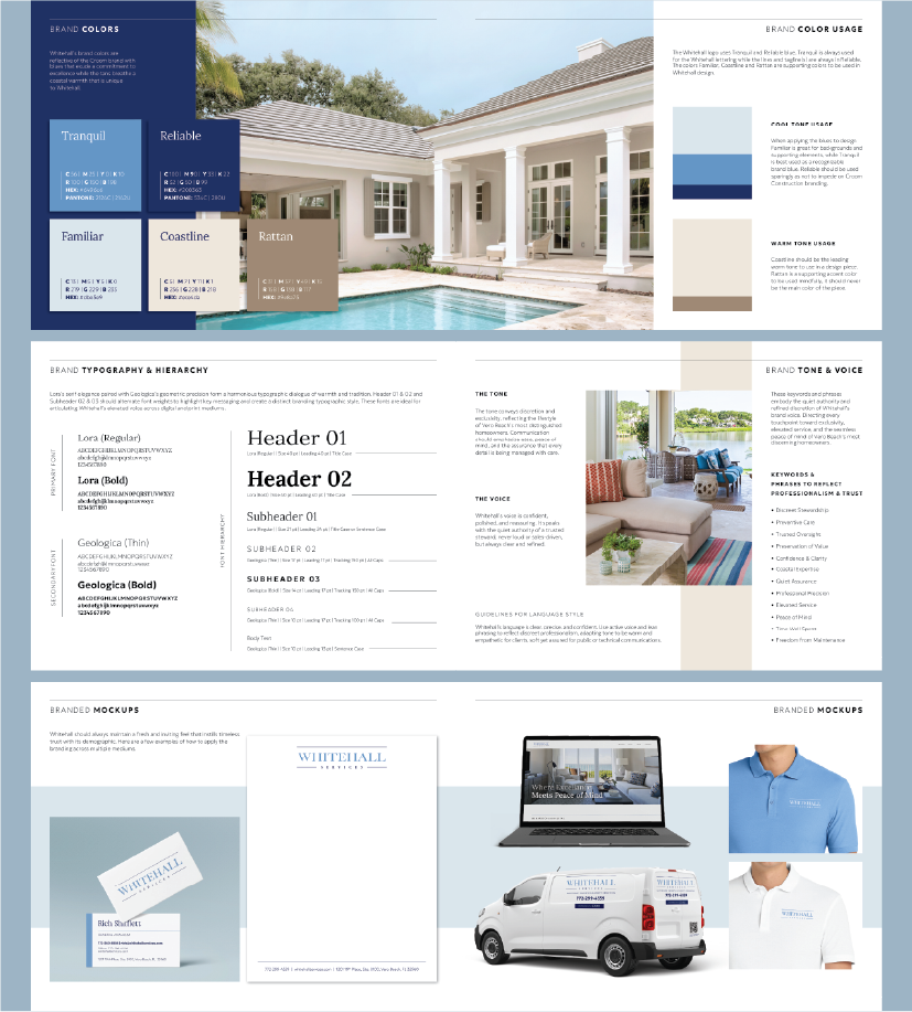 Whitehall Services Brand Book Design Part 2 of 2