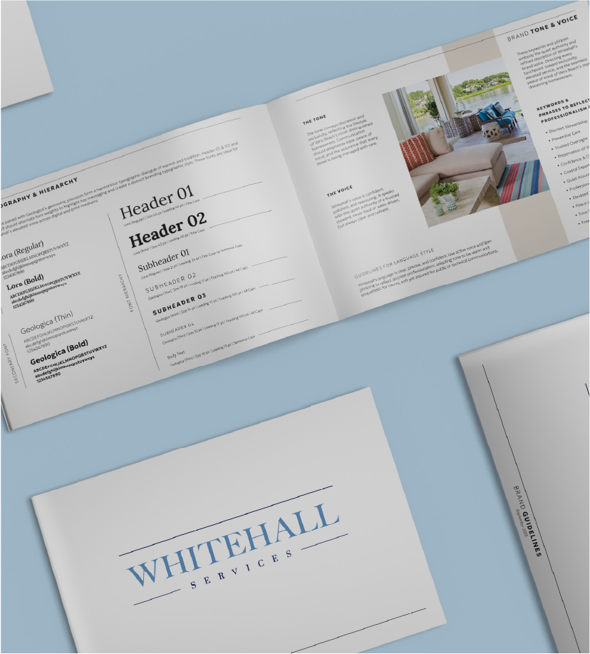 Whitehall Services Brand Book Mock Up